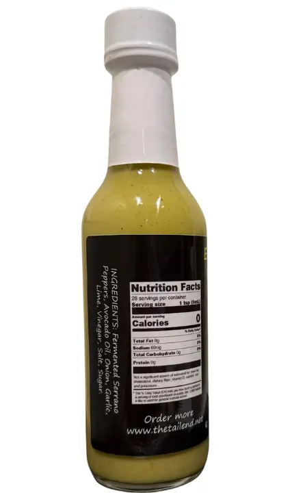 El Jefe: Artisanal Fermented Serrano Peppers & Avocado Oil Medium Sauce - Image 3
